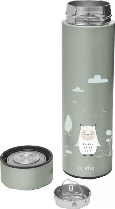 Kapak termik për shishe Nuvita, 500 ml, termometër dixhital, jeshil