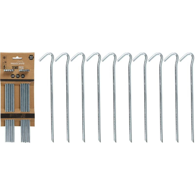 Kunj për çadër RedCliffs Tent Peg, 23cm, set 10 copë, metalik