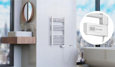 Radiator banjoje EISL me timer, 300W, 80x50x15 cm, i bardhë