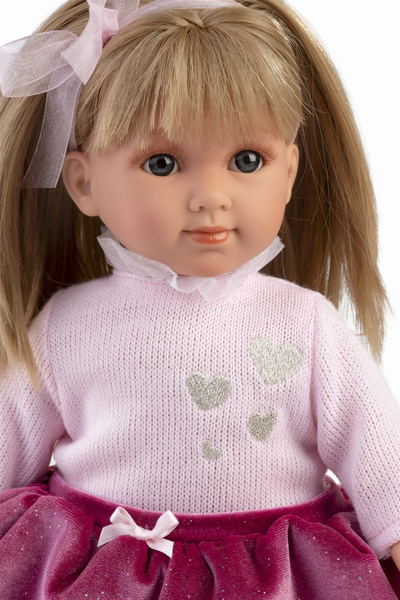 Kukull Llorens Elena, 35 cm, set veshjesh, shumëngjyrëshe