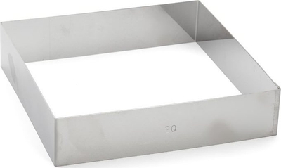 Kornizë katrore për ëmbëlsira De Buyer Square Ring 20 x 20 cm, çelik inox, argjend