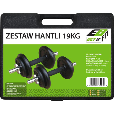 Set hantelash Eb Fit 585470, gize, 2 x 9.5 kg, i zi