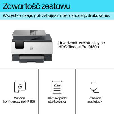 Printer multifunksional HP OfficeJet Pro 9120b, me ngjyra, WiFi, printim dyansh, i bardhë
