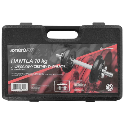 Hantel gize EB Fit, 10 kg, set i rregullueshëm, i zi