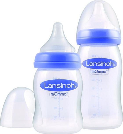 Set biberon për bebe Lansinoh Starter Set, biberon Natural Wave, plastikë, transparent