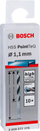 Set shpime metali Bosch HSS PointTeQ, 1.1 mm, 10 copë