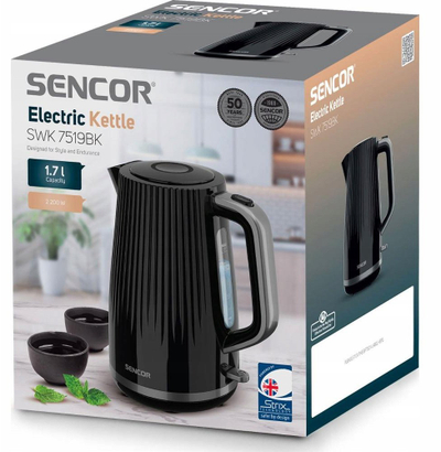 Set 2 copë çajnik elektrik Sencor SWK 7519BK, 2200W, 1.7L, i zi
