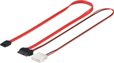 Kabllo SATA Wentronic Goobay 95713, Slimline SATA, Molex 2 pin, 30cm, e zezë