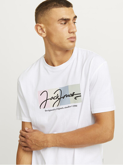 Bluzë për meshkuj Jack&Jones, e bardhë