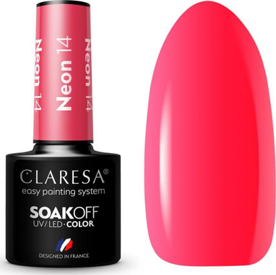 Llak hibrid Claresa Neon 14, 5 g, e kuqe portokalli neon