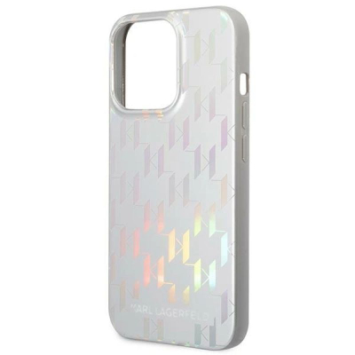 Kapak telefoni Karl Lagerfeld për iPhone 14 Pro 6.1", plastik, argjend