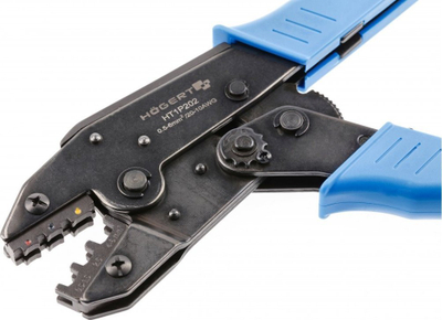 Pinca krimpimi Hoegert HT1P202, 0.5-6.0 mm², me doreza gome blu