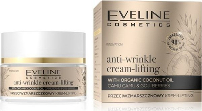 Крем за лице Eveline Organic Gold, антиридно лифтинг, органско масло од кокос, 50ml