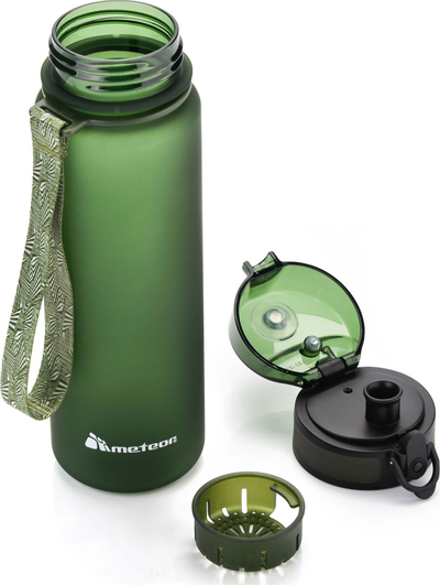 Shishe sporti Meteor 500 ml, tritan, me rrip dore, jeshile e errët