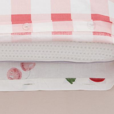 Set shtrati njëpersonësh Cotton Cherry, 100% pambuk, motiv qershi, shumëngjyrësh