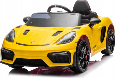 Makina elektrike për fëmijë Porsche Spyder RS 718 MP4, 12V, telekomandë 2.4GHz, e verdhë