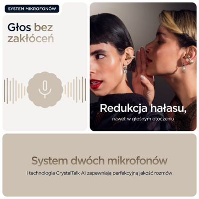 Kufje wireless Motorola Moto Buds Loop, Bluetooth, me kapse rreth veshit open ear, bezhë me kristale Swarovski