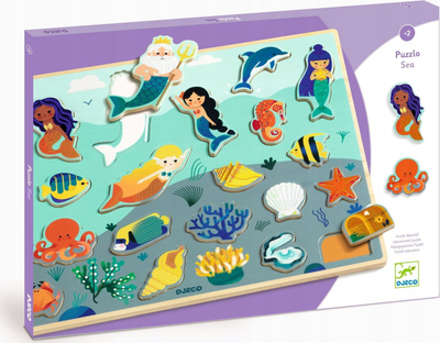 Puzzle druri Djeco Puzzlo Sea, 22 copa, me temë deti, shumëngjyrësh