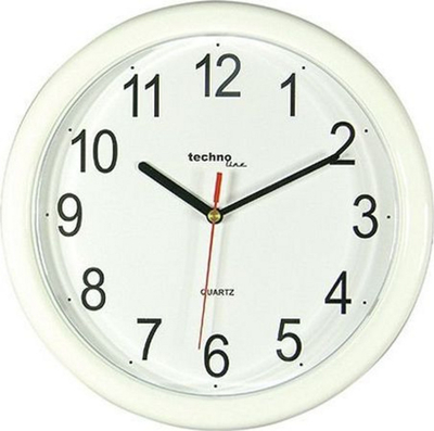 Ora murale Techno Line WT 600, mekanizëm quartz, e bardhë