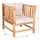 Set lounge kopshti Eddard HM9340, 4 pjesë, dru teak masiv, jastëkë të bardhë