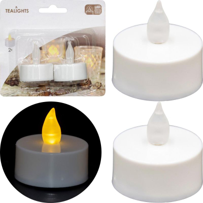 Set qirinjësh LED Affek Design Tealight, 2 copë, 4x5cm, të bardhë