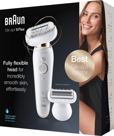 Braun Silk-épil 9 Flex SES 9002 Wet & Dry Епилатор, White/Gold