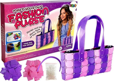 Set lodër DIY për boje çante “Creative Handbag Making Kit”, çantë për montim, 6+, rozë vjollcë