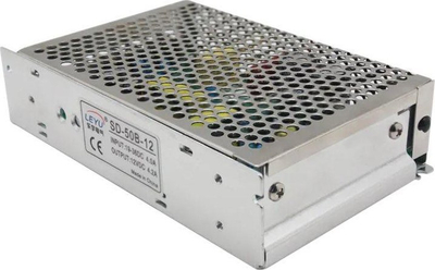 Furnizues energjie Leyu SD-50B-12, 12V, 50W, kuti metalike argjend
