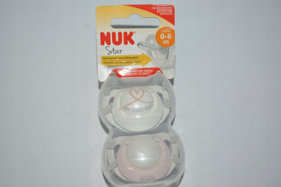 Biberon silikoni për bebe NUK My First NUK, 0-6 muaj, set me 2 copë, rozë