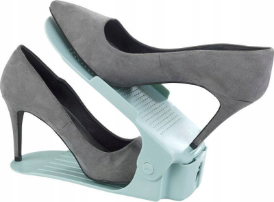 Mbajtëse këpucësh WENKO Shoe Stacker, set me 8 copë, i rregullueshëm në lartësi, jeshile pastel