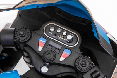 Motocikletë elektrike për kalamaj BMW HP4, 12V, rrota EVA, blu