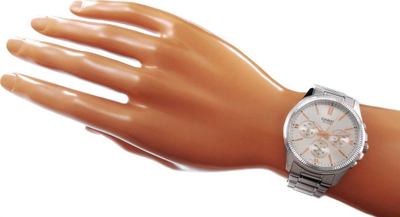 Ora dore Casio MTP-1375D-7A2V Enticer, çelik inox, quartz, argjend