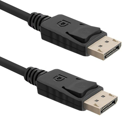 Kabllo video Qoltec DisplayPort v1.1, 0.06m, Full HD 1080p, e zezë