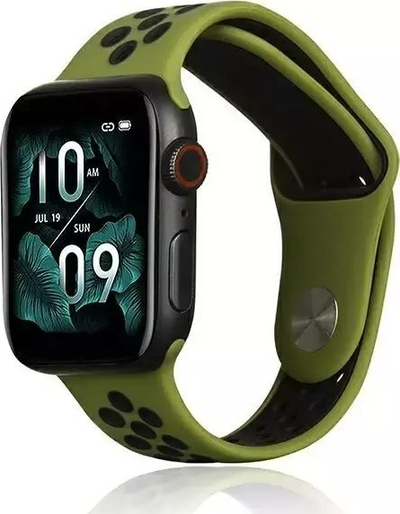 Rrip dore silikoni Beline Sport për Apple Watch 38/40/41mm, jeshile me të zezë