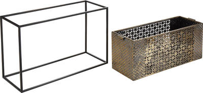 Mbajtës qirinjsh AMAMI metal 26 cm, drejtkëndor, i zi me ar
