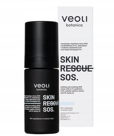 Krem fytyre Veoli Botanica Skin Rescue SOS, qetësues, me prebiotikë dhe Centella asiatica
