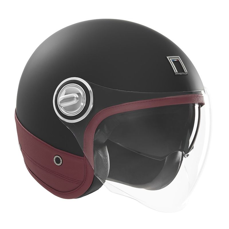 Helmetë jet për motor Nox Premium Heritage, për të rritur, retro, e zezë