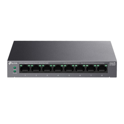 Switch rrjeti TP-Link LiteWave, 8 porta Gigabit, PoE+, desktop