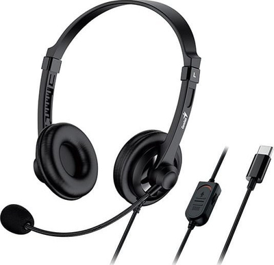 Kufje Genius HS-230U, USB-C, me mikrofon, ngjyrë e zezë
