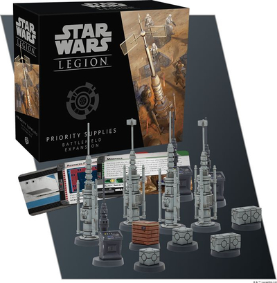 Zgjerim loje Fantasy Flight Games Star Wars Legion Priority Supplies Battlefield, pajisje terreni, shumëngjyrëshe