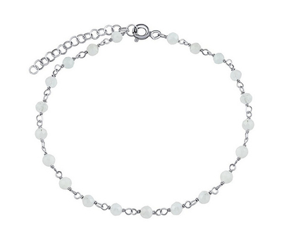 Byzylyk argjendi Arika, gur natyral moonstone, 18-21 cm, argjend