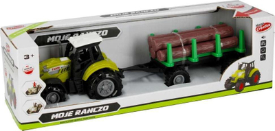 Traktor lodër Mega Creative My Ranch me rimorkjo, 25 cm, me drita edhe zë, shumëngjyrësh