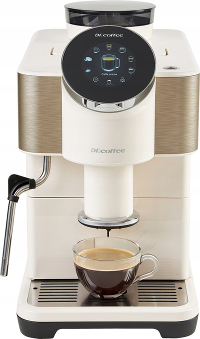 Aparat kafeje Dr. Coffee H1, ekran me prekje, mulli keramik, i bardhë