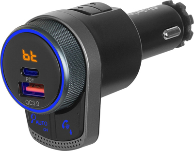 FM предавател за автомобил Peiying URZ0486, Bluetooth 5.1, PD QC3.0, црн