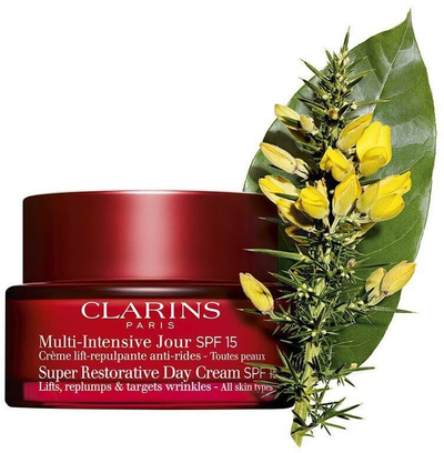 Krem dite Clarins Super Restorative Day Cream SPF15, kundër plakjes, varianti Clear