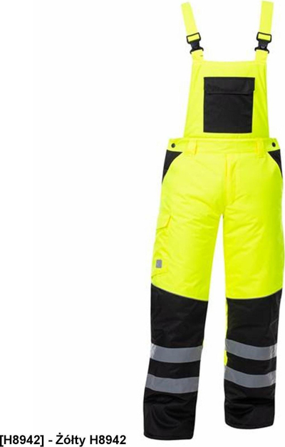 Pantallona dimri me tiranta Ardon HOWARD REFLEX, XL, me shirita reflektues, të verdha me të zezë