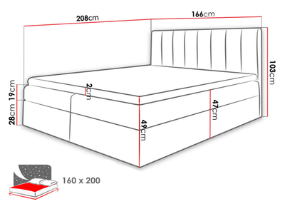 Shtrat kontinental VIGO 160x200 + dyshek