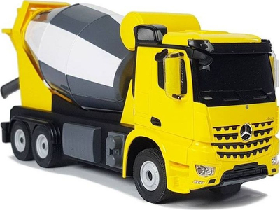 Lodër kamion Mercedes Benz Arocs Leantoys, me telekomandë 1:14, mikser betoni, i verdhë