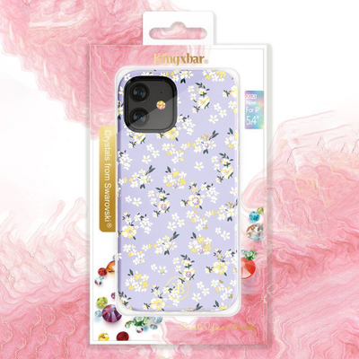 Kopertinë Kingxbar Blossom Swarovski për iPhone 12 Pro Max, PC, me lule, blu e errët