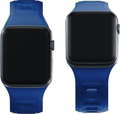 Rrip ore 3mk Silicone Watch Strap për Apple Watch 42 44 45 49 mm, silikon, blu
